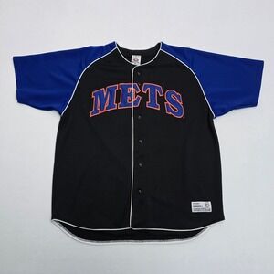 Mike Piazza New York Mets Jersey True Fan Series Black Blue Mens XL MLB Baseball